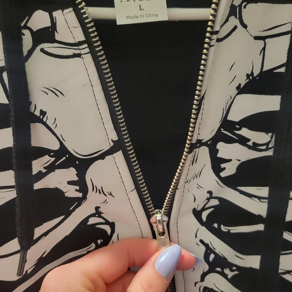 Large mens skeleton sweatshirt hoodie - Picture 3 of 6